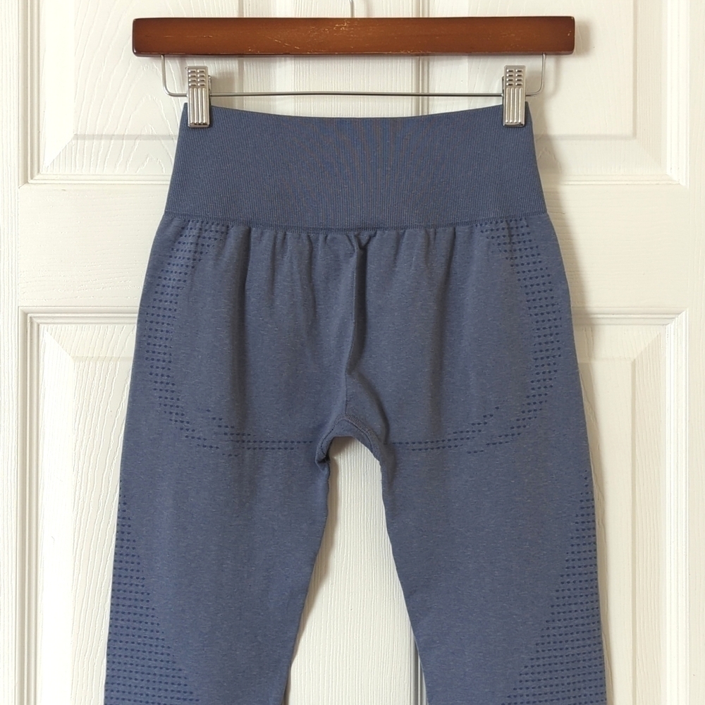 Gymshark Vital Seamless 2.0 High Waisted Workout Leggings Evening Blue Marl XS - Picture 8 of 11